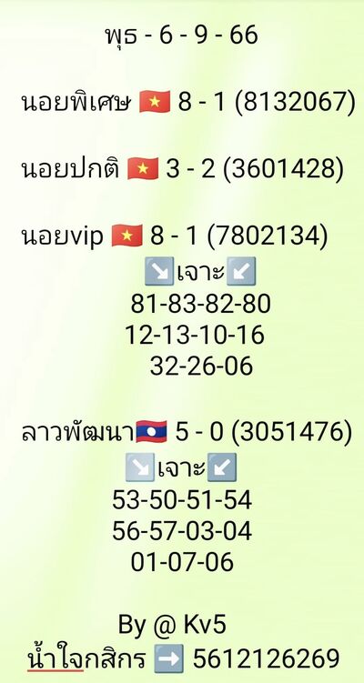 หวยฮานอยวันนี้ 6/9/66 ชุดที่ 4