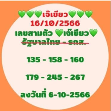 หวยเจ๊เขียว 16/10/66