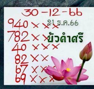 หวยบัวคำศรี 30/12/66