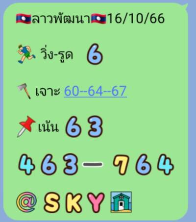 หวยลาววันนี้ 17/10/66 ชุดที่ 6