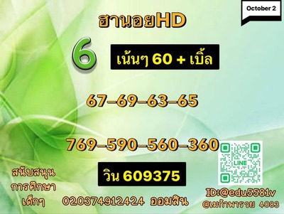 หวยฮานอยวันนี้ 2/10/66 ชุดที่ 8