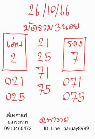 หวยฮานอยวันนี้ 26/10/66 ชุดที่ 9