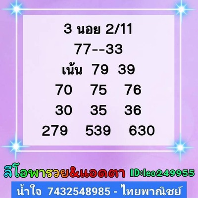 หวยฮานอยวันนี้ 2/11/66 ชุดที่ 10