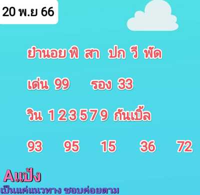 หวยฮานอยวันนี้ 20/11/66 ชุดที่ 9