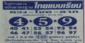 หวยไทยแบบเรียน 1/12/66