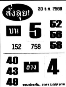 หวยสั่งลุย 30/12/66