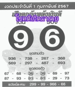 หวยเสือตกถังพลังเงินดี 1/2/67