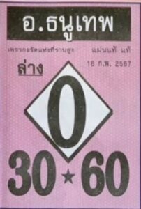 หวยอาจารย์ธนูเทพ 16/2/67