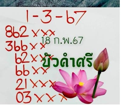 หวยบัวคำศรี 1/3/67