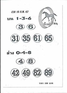 หวยม้านำโชค 16/2/67