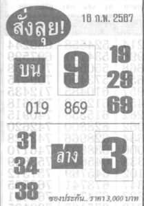 หวยสั่งลุย 16/2/67