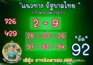 หวยเจ๊นุ๊ก 17/1/67