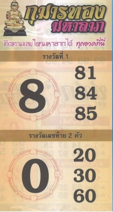 หวยกุมารทองมหาลาภ 1/3/67